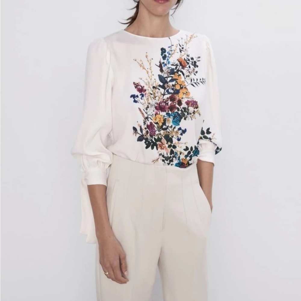 Zara Floral Print Blouse